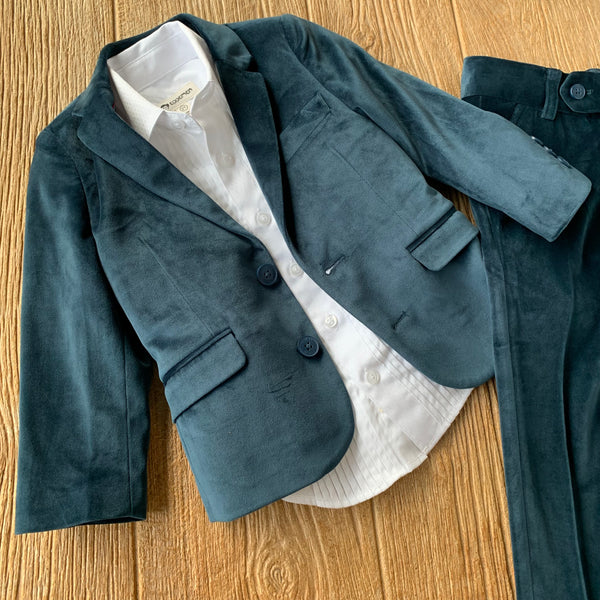 AM U8SU9 Mod Suit Mallard Blue Velvet Suit