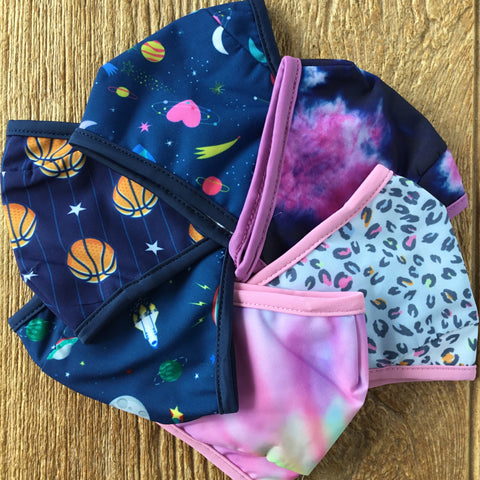Reusable Adjustable Face Mask Kids Space with Hearts