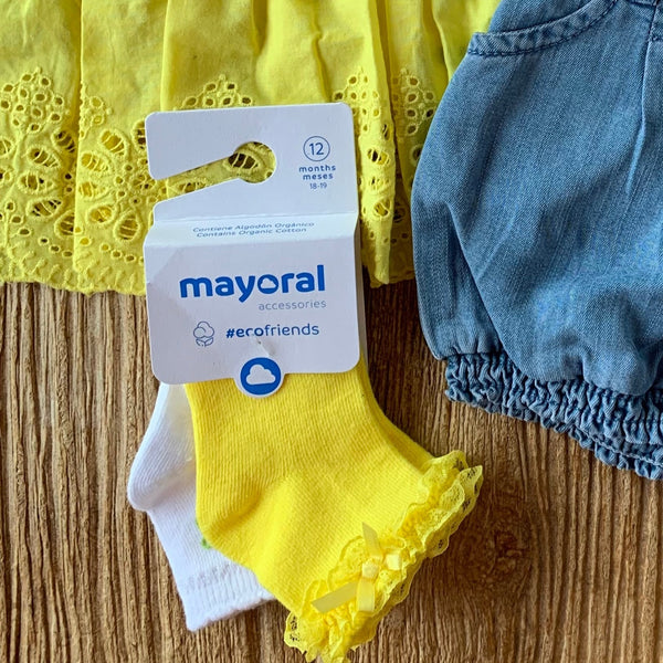 MYL 10176 75 Yellow Floral Socks