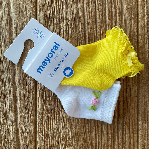 MYL 10176 75 Yellow Floral Socks