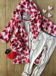 HN Cream Heart 2Pc Pajama Set