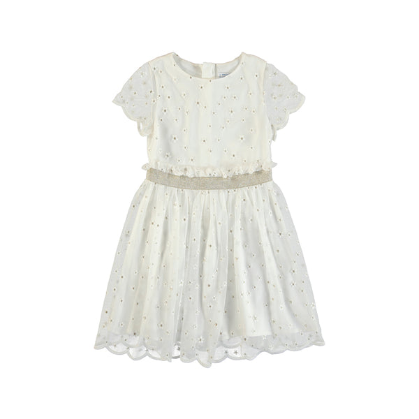 MYL 6972 3 White Lace Daisy Dress