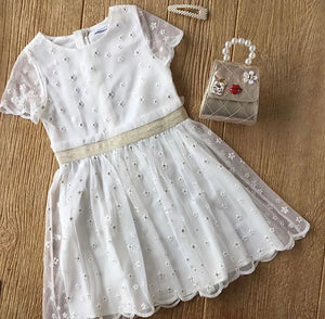 MYL 6972 3 White Lace Daisy Dress